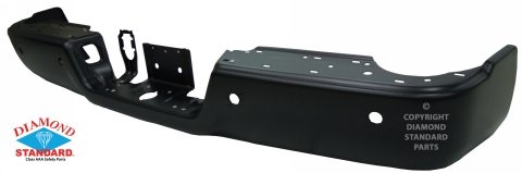 BUMPER FACE BAR- HS STEEL- SATIN BLACK/ PTM- W/ 4 SENSOR HOLES- FOR SINGLE EXHAUST- DIAMOND STANDARD- CAPA CER