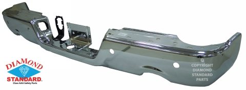 BUMPER FACE BAR- HS STEEL- CHROME- W/ 4 SENSOR HOLES- FOR DUAL EXHAUST- DIAMOND STANDARD- CAPA CERTIFIED Hover
