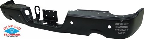 BUMPER FACE BAR- HS STEEL- SATIN BLACK/ PTM- W/ 4 SENSOR HOLES- FOR DUAL EXHAUST- DIAMOND STANDARD- CAPA CERTI