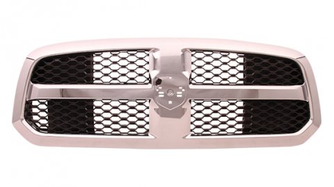 GRILLE- MATTE BLACK INNER HONEYCOMB- W/ SATIN CHROME OUTER & SURROUND- CODE MFD- CAPA CERTIFIED Hover For All