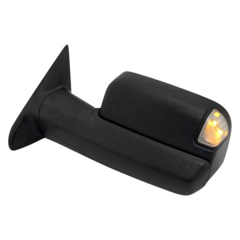 MIRROR, LH (DRIVER SIDE)- TEXTURED BLACK- POWER- HEATED- SIGNAL- W/ PUDDLE LAMP- W/ TEMP SENSOR- TOW TYPE- FLI