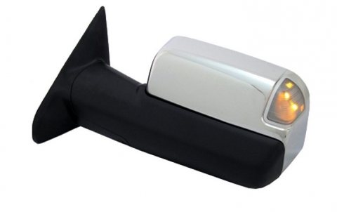 MIRROR, LH (DRIVER SIDE)- CHROME CAP- POWER- HEATED- SIGNAL- W/ PUDDLE LAMP- W/ MEMORY- W/ TEMP SENSOR- TOW TY