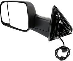 MIRROR, LH (DRIVER SIDE)- TEXTURED BLACK- MANUAL- TOW TYPE- FLIPS UP TO EXTEND