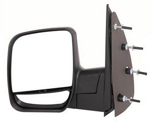 MIRROR, LH (DRIVER SIDE)- TEXTURED BLACK- MANUAL- DUAL FLAT GLASS- SAIL TYPE