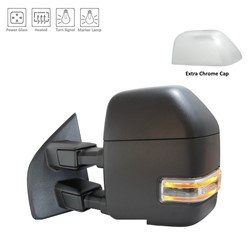 MIRROR, LH (DRIVER SIDE)- POWER- HEATED- SIGNAL- TOW PKG- MANUAL TELESCOPING- W/O SPOTLIGHT- W/O CAMERA- W/O B