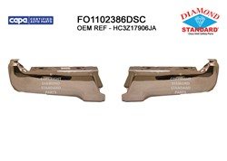BUMPER END CAPS- PREMIUM CHROME- HS STEEL- W/O SENSOR HOLES- DIAMOND STANDARD- CAPA CERTIFIED Hover For All Pa