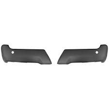 BUMPER END CAPS- STEEL- TEXTURED BLACK- 2 PIECE SET- W/ 1 SENSOR HOLE EACH