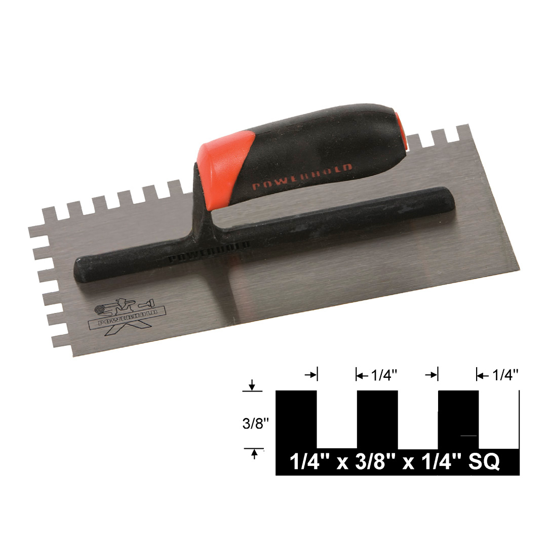 1/4 In. x 3/8 In. x 1/4 In. Square Notch Flooring Trowel, ProSer