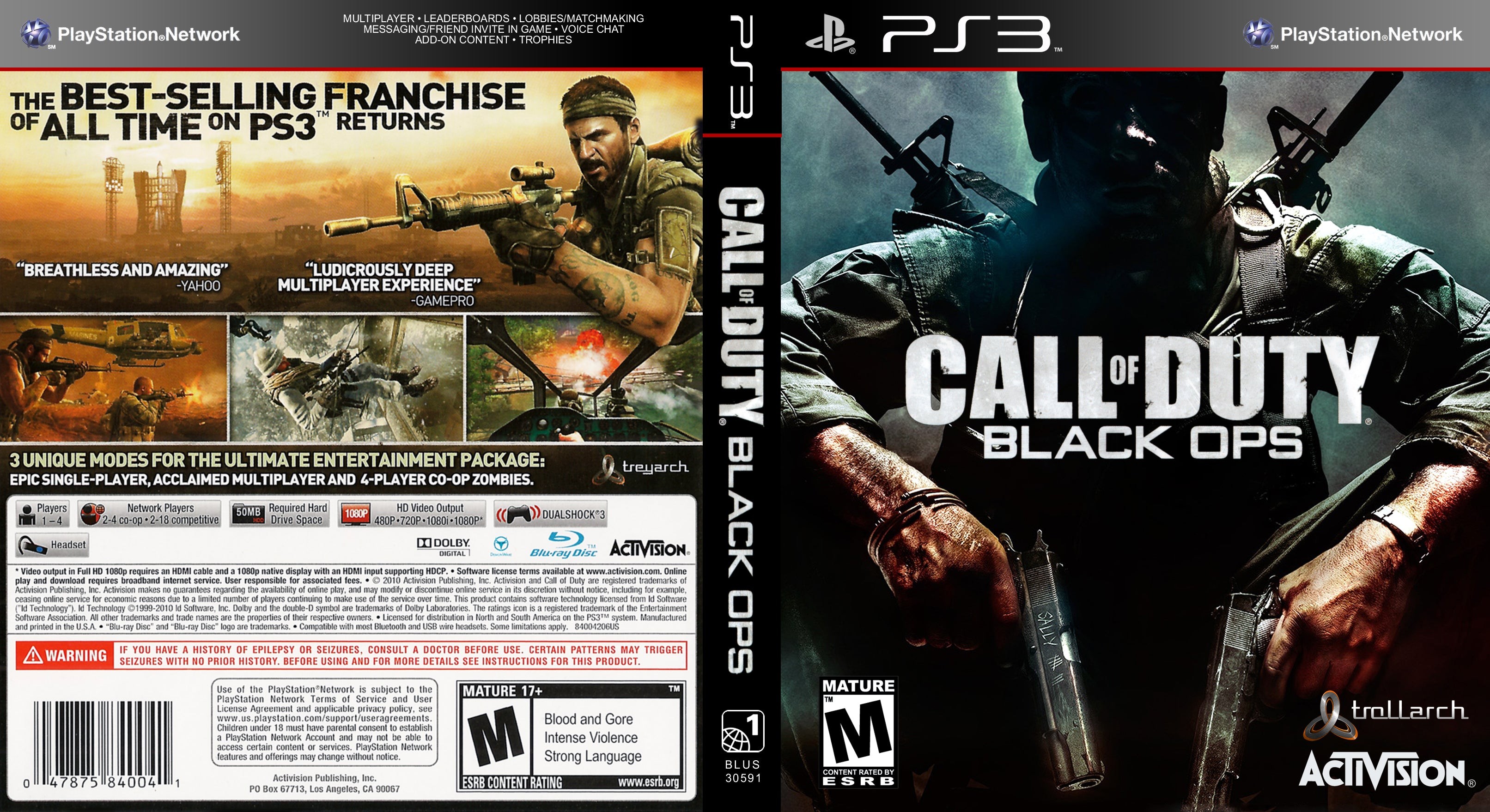 Call of Duty Black Ops Playstation 3 DVD Video Game