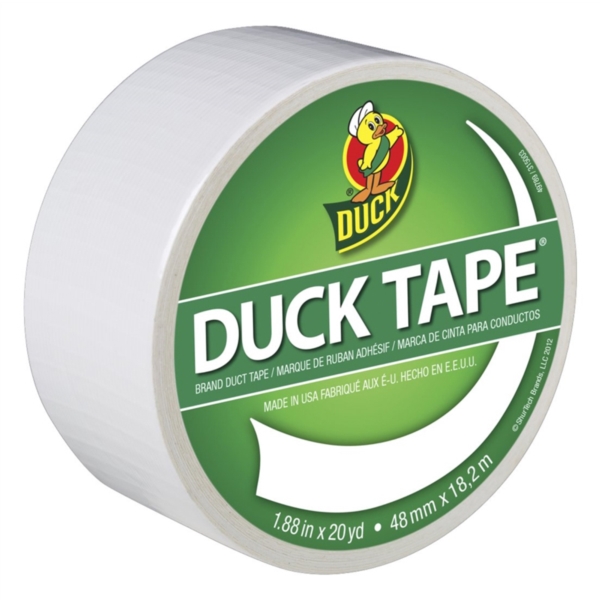 Duck Colored Duct Tape, 1.88" X 20yds, 3" Core, White