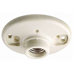 Medium Base Keyless Incandescent Lamp Holder, White