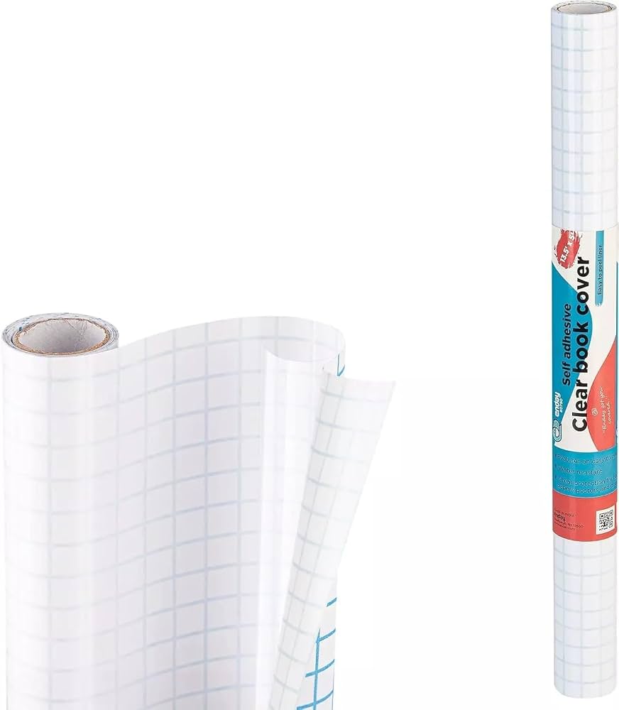 STUDIO Clear Removable Self-Adhesive Book Cover Case Of 24 FREE