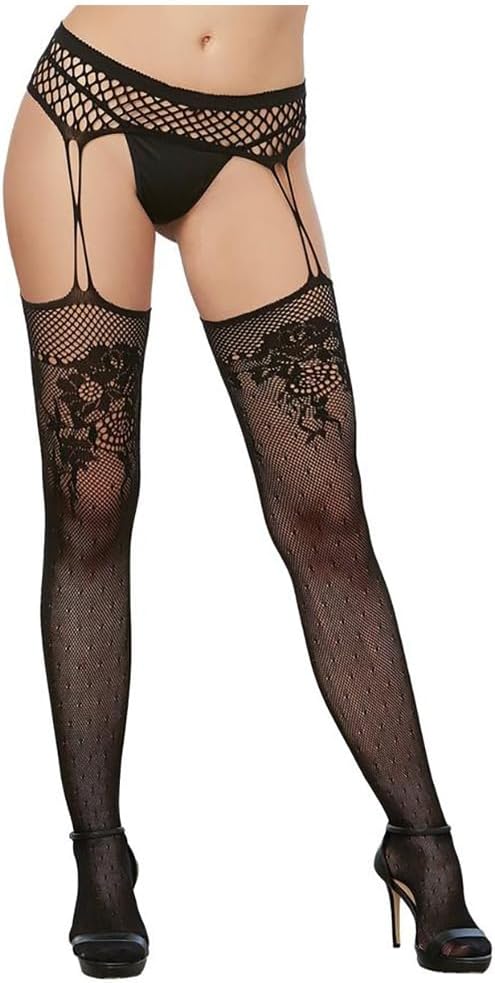 Dreamgirl Women's Fishnet Pantyhose, Black, One Size