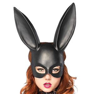 Leg Avenue Women's Rabbit Mask Costume Accessory, Black, One Size