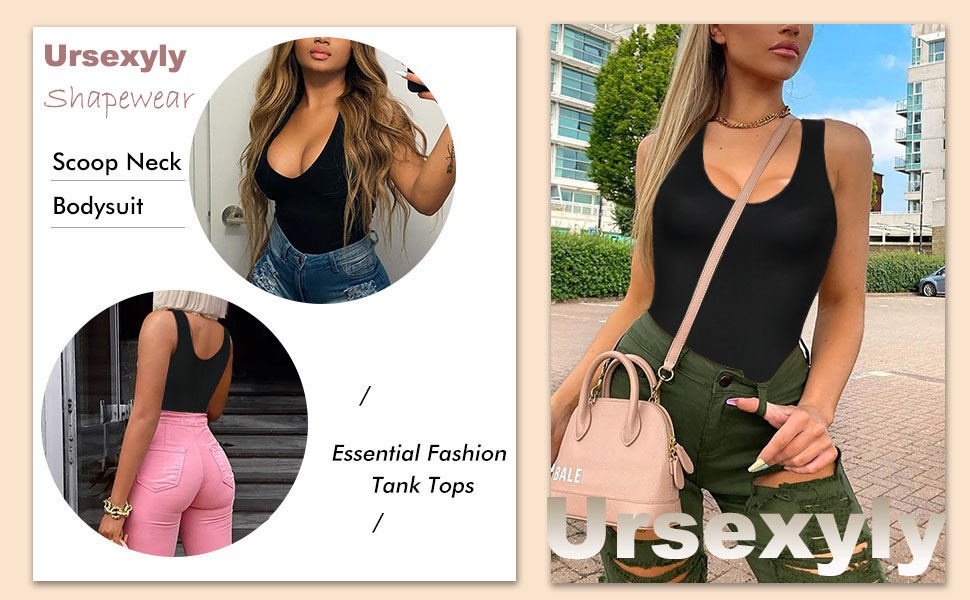 Ursexyly Women Full Body Shaper Slimming Bodysuit Seamless Shapewear Tummy Control Waist Trainer Thighs Slimmer (Black, X-Small/Small)