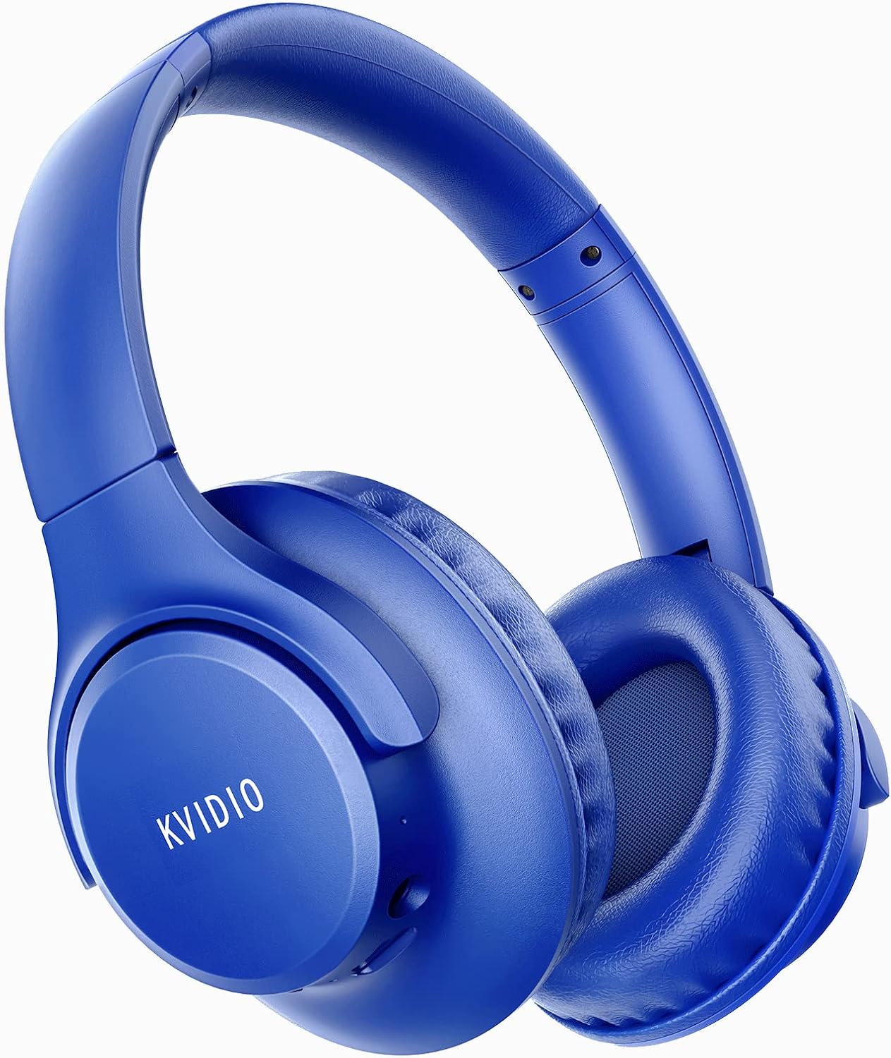 Bluetooth Headphones Over Ear, KVIDIO 55 Hours Playtime Wireless Headphones with Microphone, Foldable Lightweight Headset with Deep Bass,HiFi Stereo Sound for Travel Work Laptop PC Cellphone (Black)