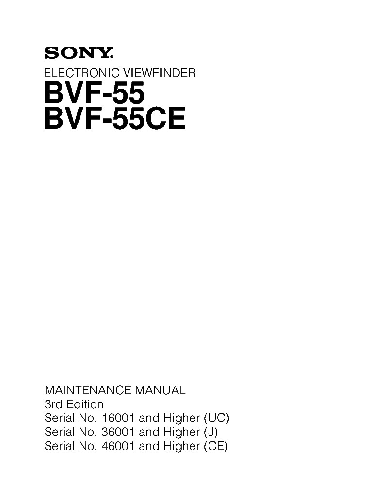 SONY BVF-55CE ELECTRONIC VIEW FINDER FOR CAMERA BROADCAST