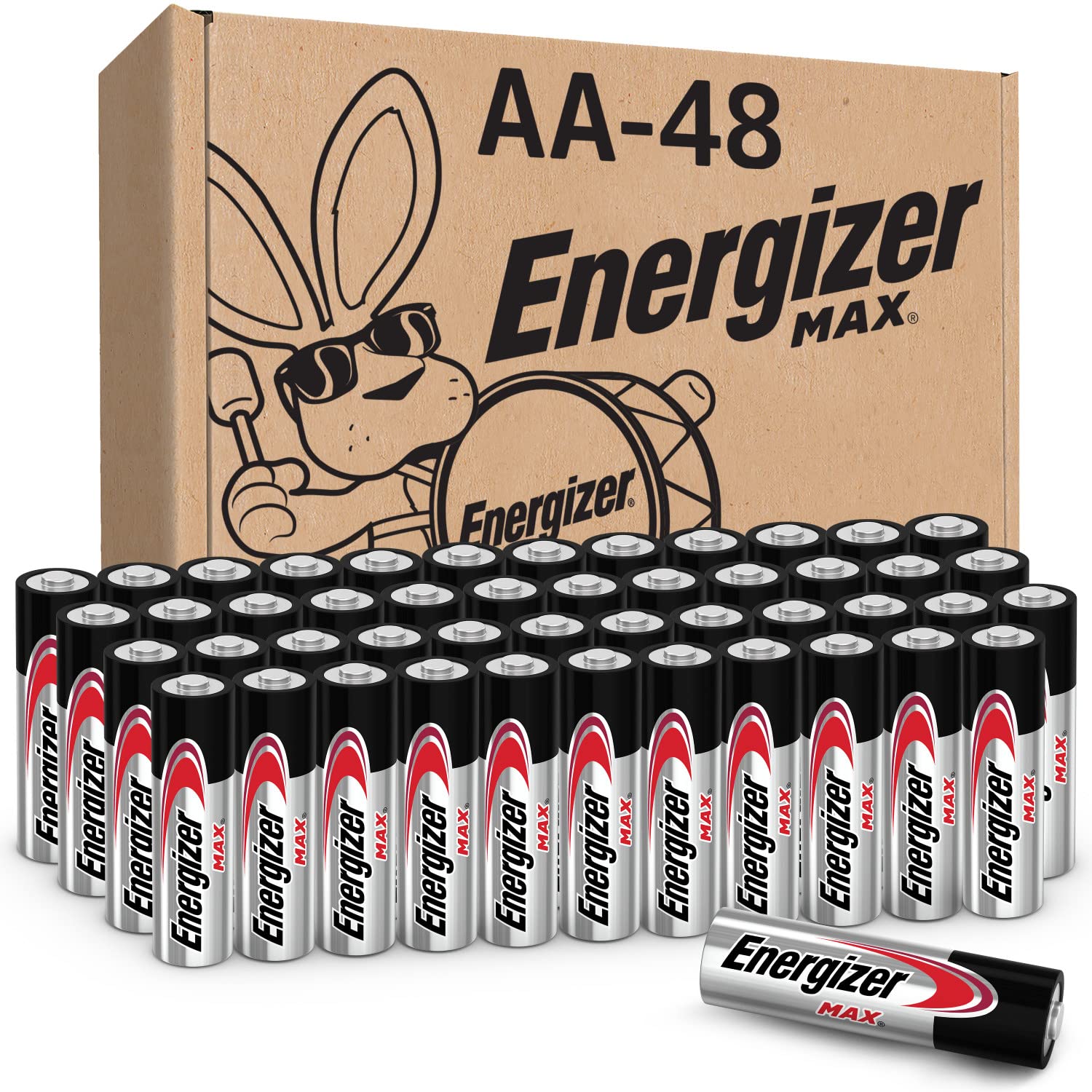 Energizer AA Batteries (48 Count), Double A Max Alkaline Battery