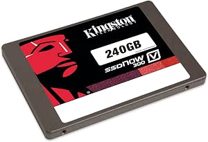 Kingston Digital 7mm Height 240GB SSDNow V300 SATA 3 2.5 with Adapter Solid State Drive, SV300S37A/240G