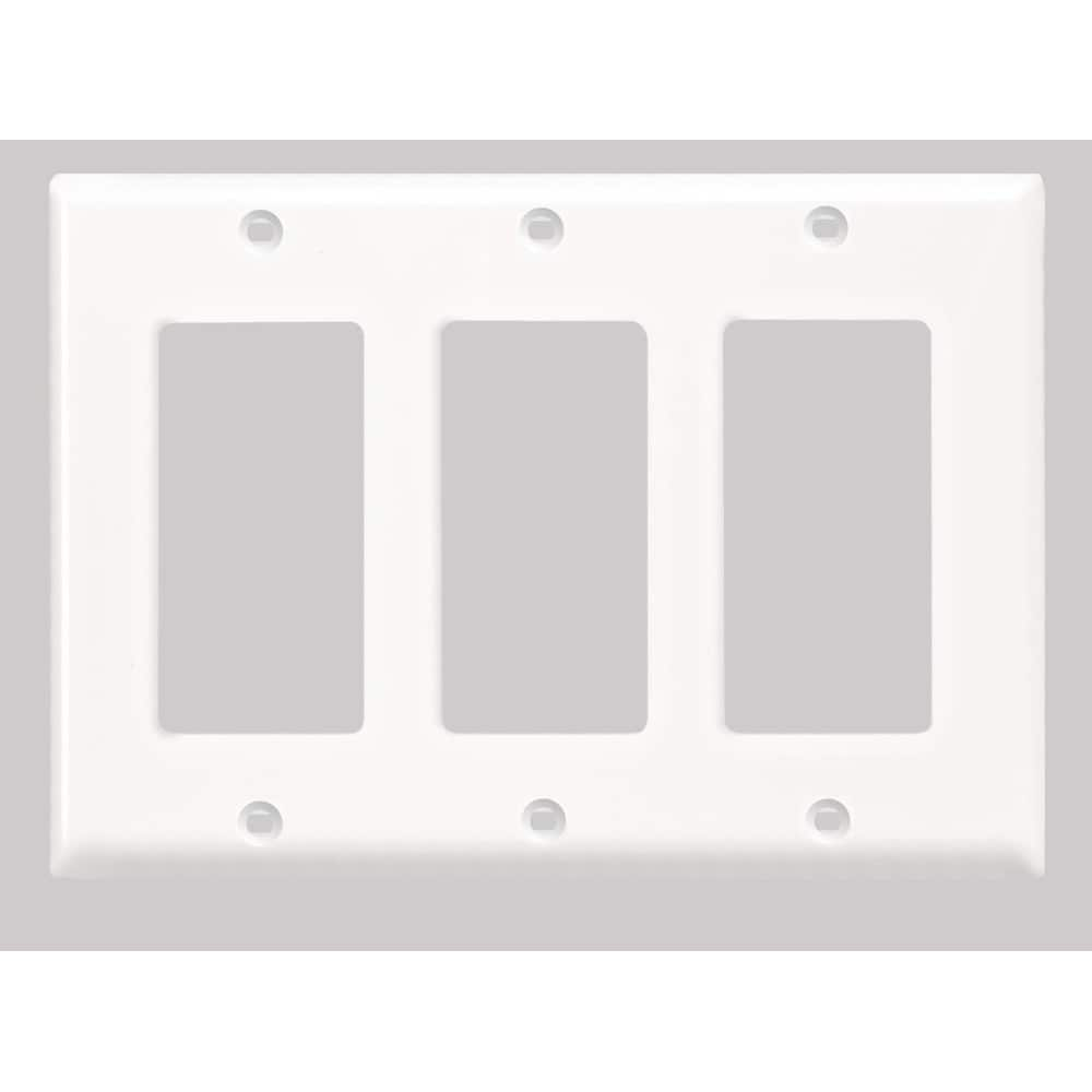 Leviton Decora 3-Gang Wall Plate White