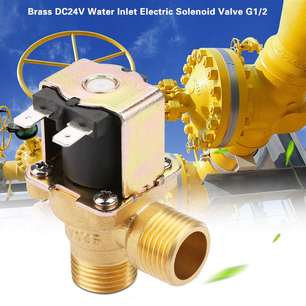 Electric Solenoid Valve Brass DN15 G1/2 Normal Closed Pilot-Operated Water Inlet Electric Solenoid Valve DC 12V
