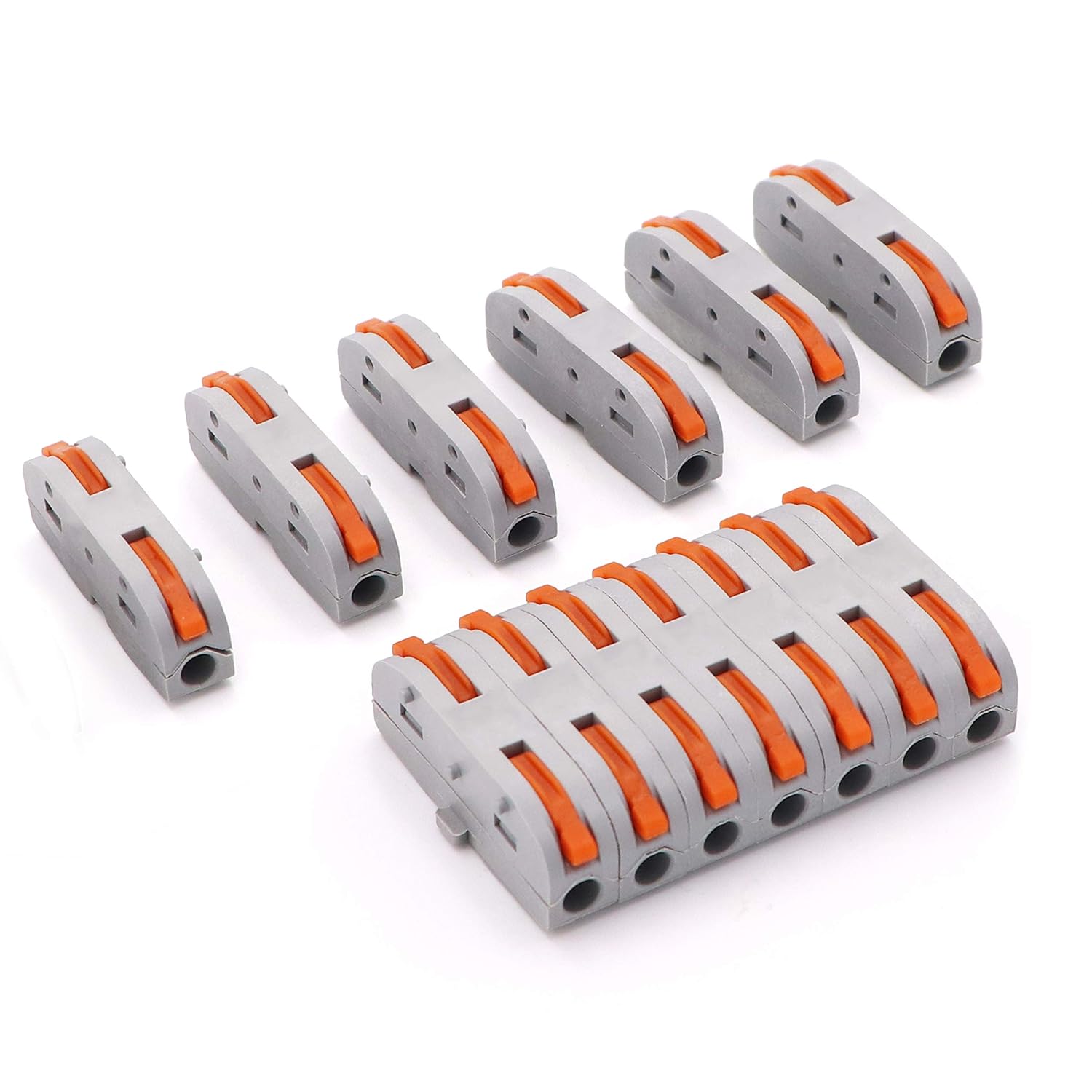25pcs Wire Conductor Connectors Lever-Nut- DIY Splicing into 2/3/4/5/6 Way Butt Cable Terminal for 28-12 AWG
