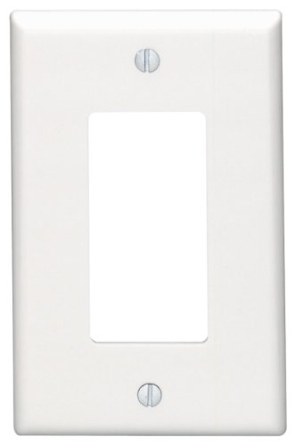 Leviton + 80601-W 1-Gang Decora/GFCI Device Wallplate + Midway Size + Thermoset + Device Mount + White