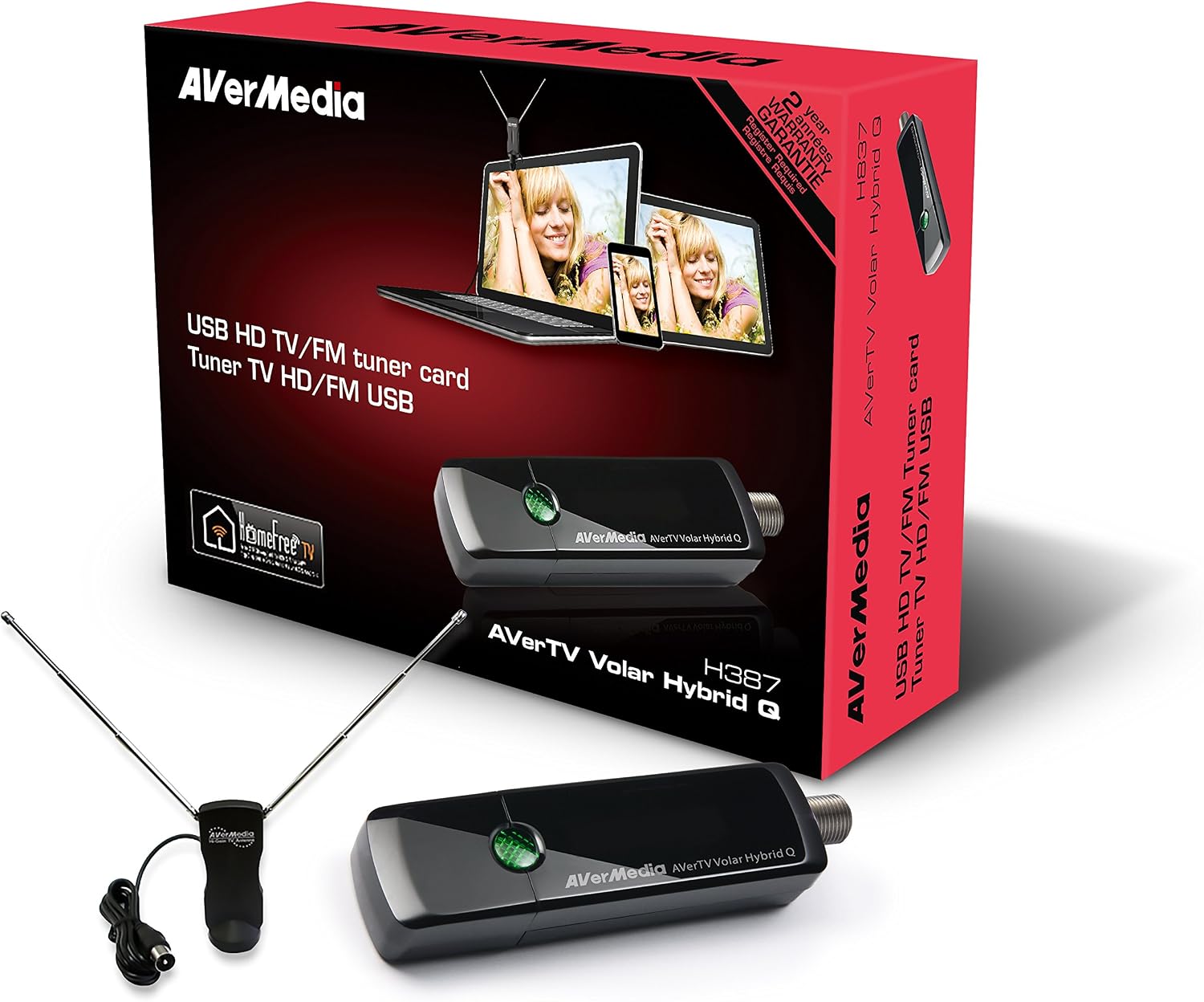 AVerMedia AVerTV Volar Hybrid Q, USB TV Tuner, ATSC, Clear QAM HDTV & FM Radio (H837)