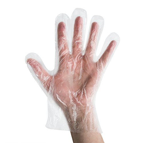 UltraSource - 441126-L Disposable Poly Gloves, Food Safe Powder/Latex Free, Clear, Size Large (Box of 500)