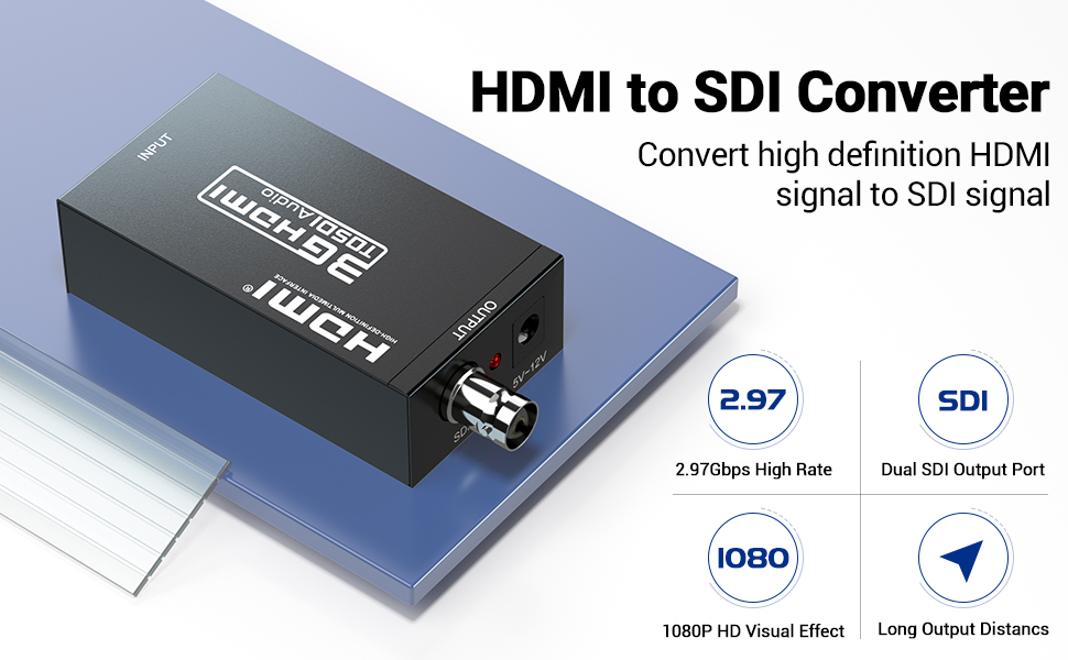 Portta HDMI to SDI + SDI Converter HD-SDI/ 3G SDI