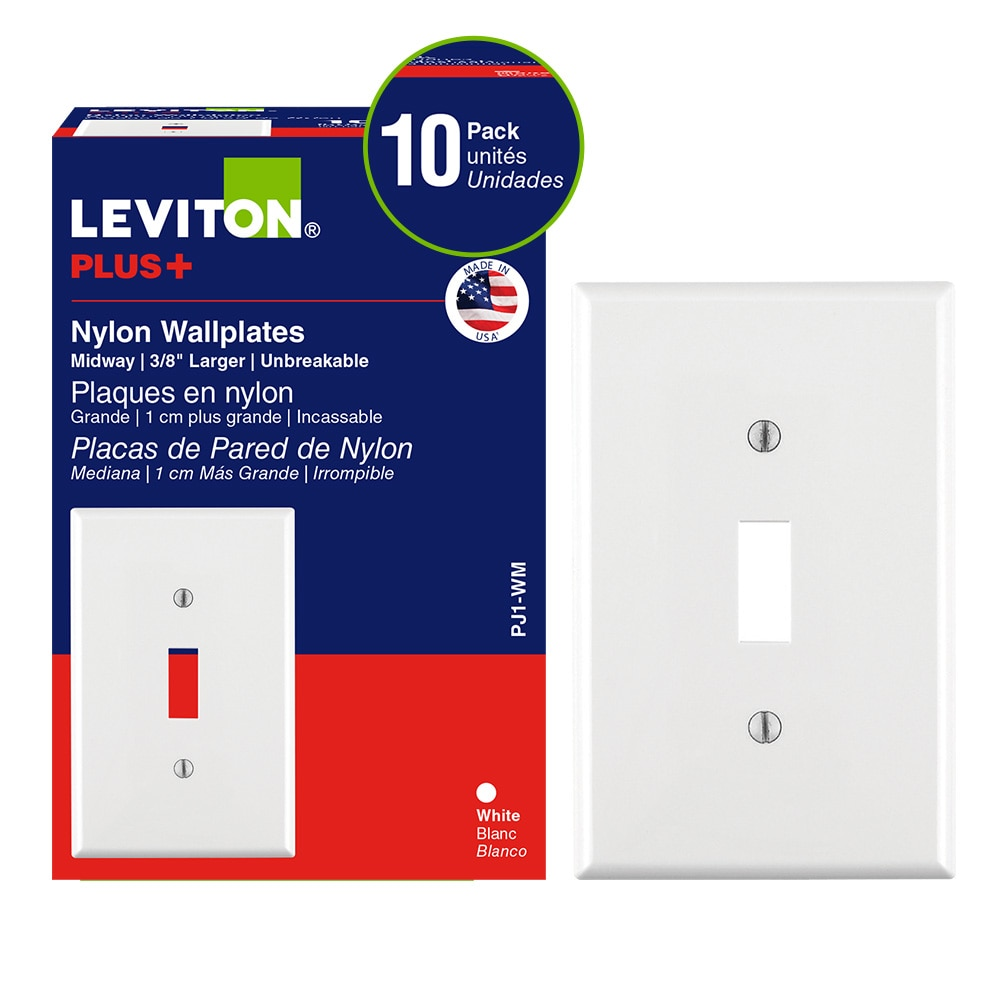 Leviton 1-Gang Midway Toggle Switch Wall Plate White