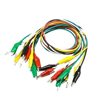 Haitronic 10-Piece(5 Pairs 5 Color) 48CM/18.9inch Double Ended Test Lead with Alligator Clips/Crocodile Jumper Lead for Testing Circuit Connector Micro: Bit, Raspberry pi Banana PI/Makey Makey