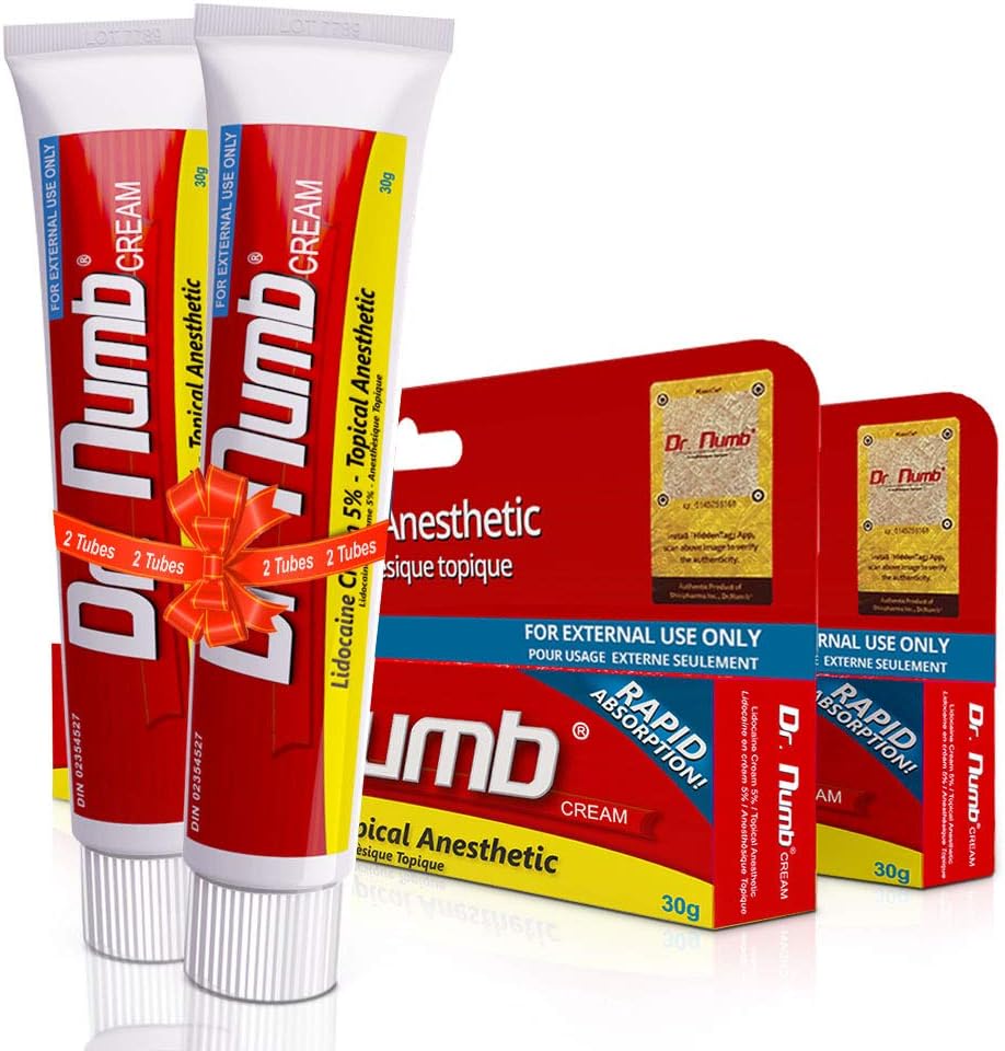 DR.NUMB Topical Numbing Anesthetic Cream 5%, 30g, Made in Canada, Rapid Absorption, Hypo-allergenic, Non-Oily