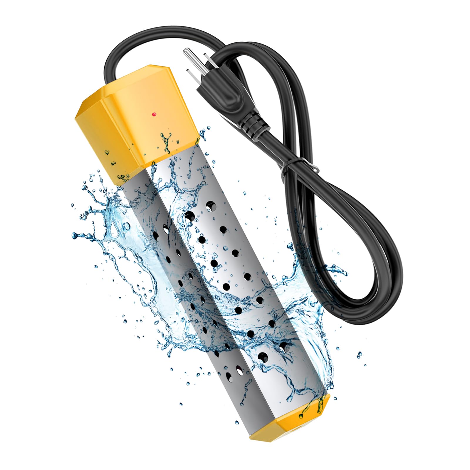Haofy Immersion Water Heater, 2000W 110V Stainless Steel Electric Floating Immersion Heater Boiler Shutoff Spiral Water Heating Element with Digital Thermometer for Bathtub, Inflatable Swimming Pool(2m)