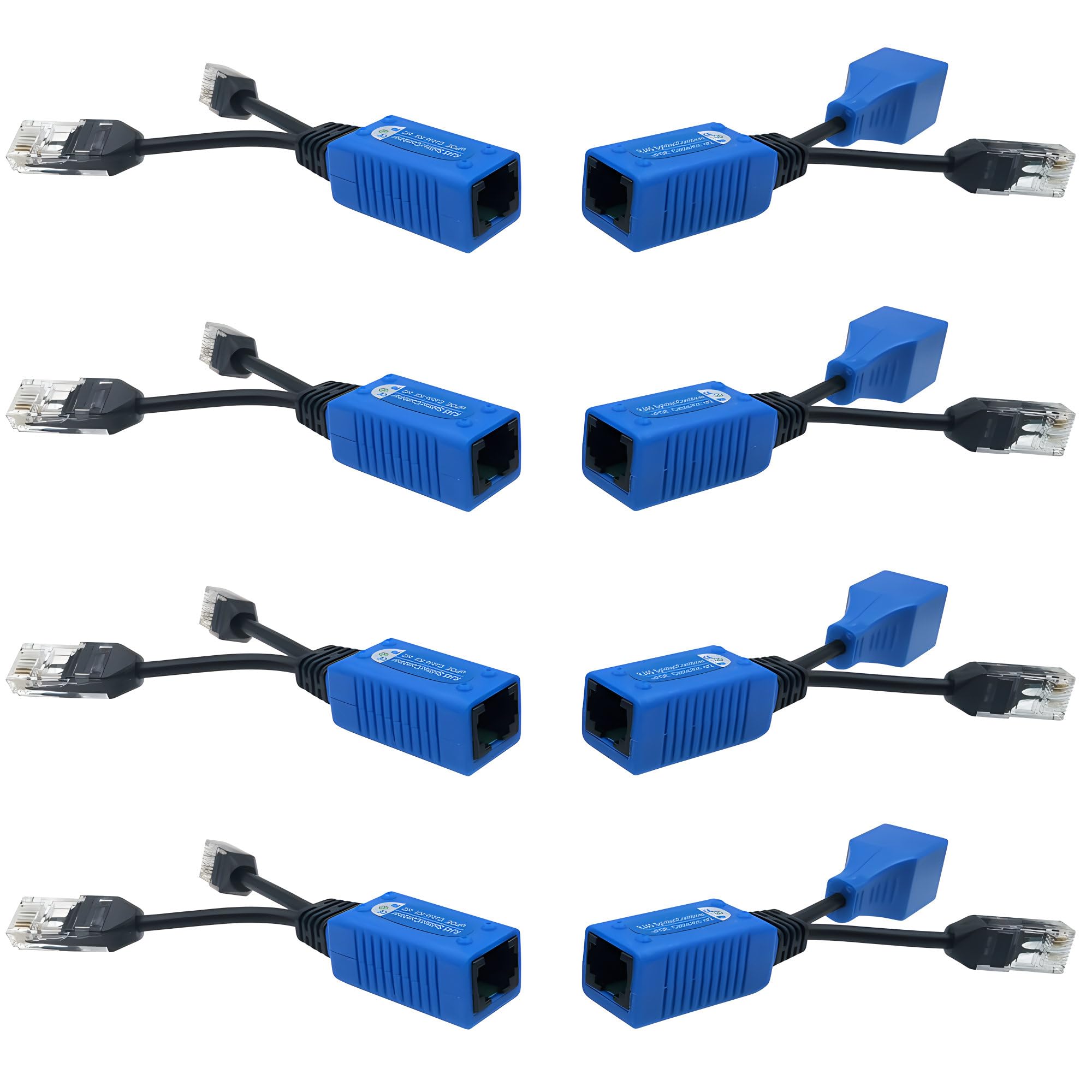 4 Pairs Poe Splitter RJ45 Splitter Combiner uPOE Cable Kit Cat5e PoE Power Data Transmission Adapter