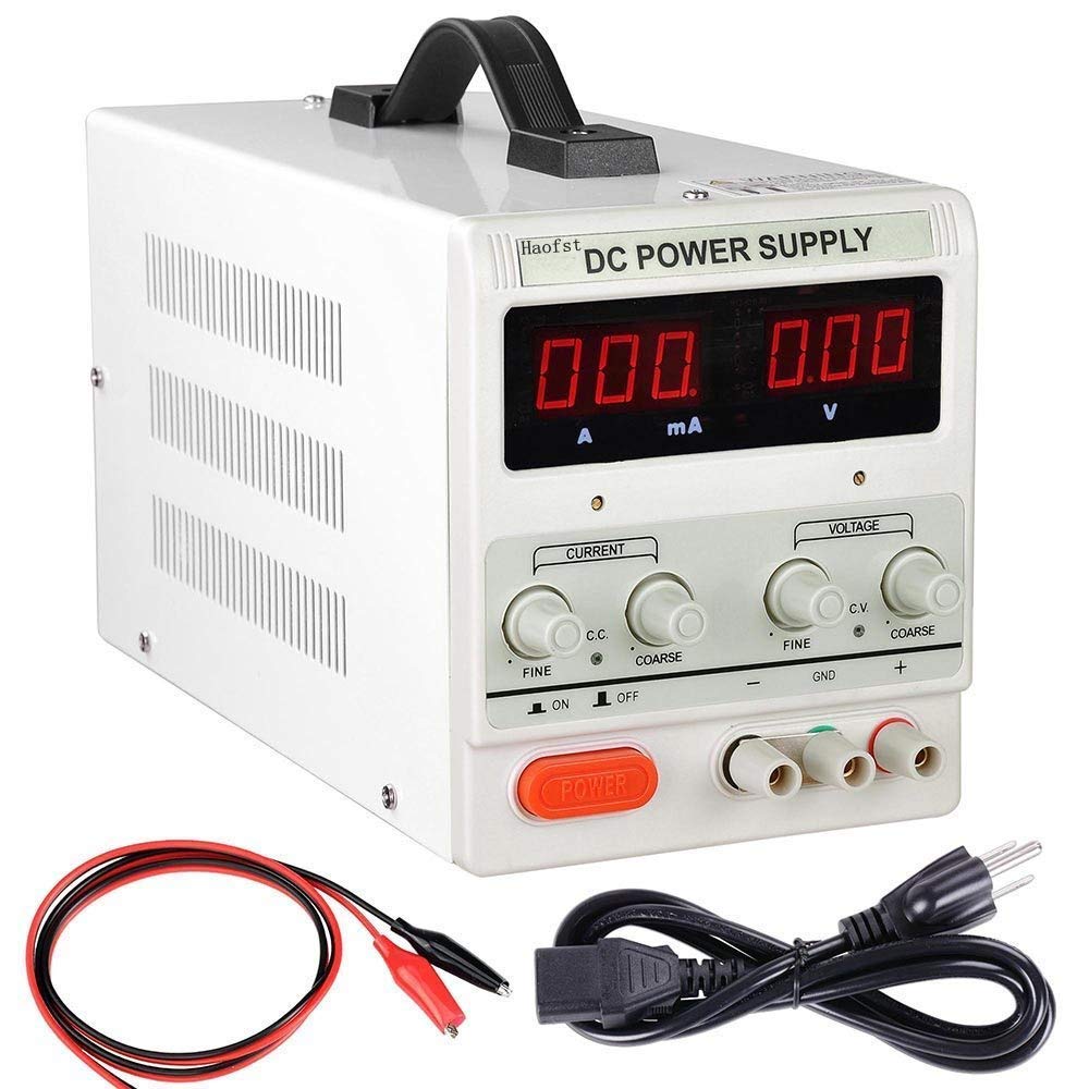 HaoFst Variable Adjustable Lab DC Bench Power Supply 0-30V 0-10A -US Power Cord