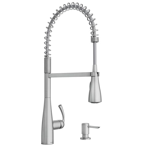 MOEN 87814SRS Essie Spring Single-Handle Pull-Down Sprayer Kitchen Faucet with PowerClean in Spot Resist Stainless
