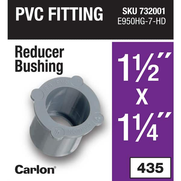Carlon E950HG Schedule 40 PVC Reducing Bushing Conduit Fitting  1-1/2  X 1-1/4