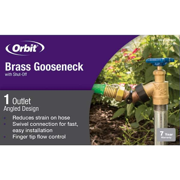 Orbit Heavy Duty Brass Hose Y For Hose Faucet Watering - Hose Shut Off - 91700