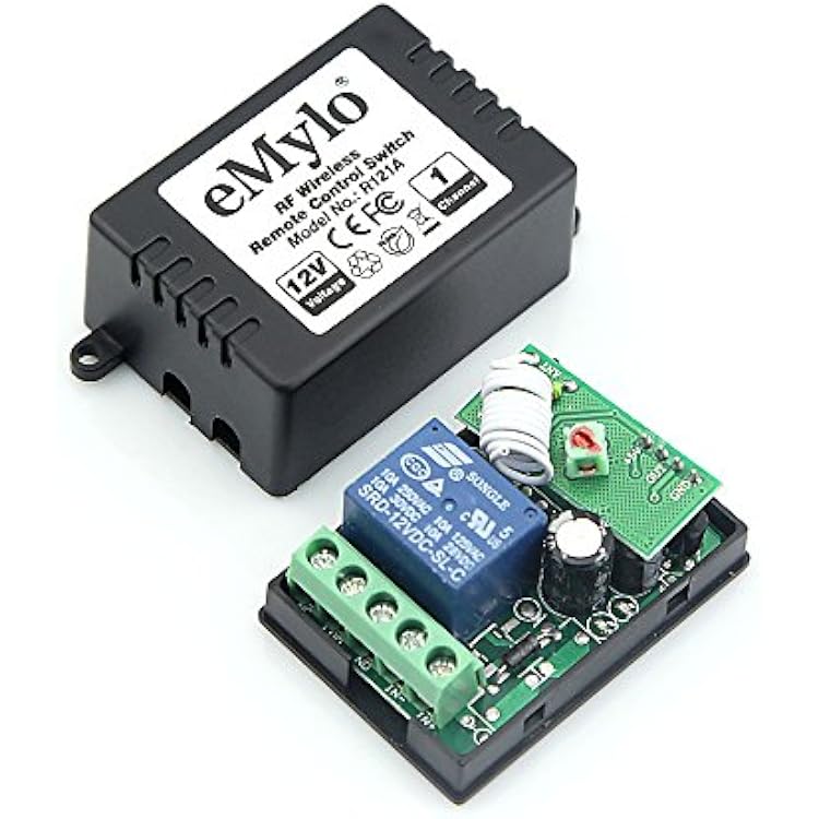 eMylo Smart Wireless RF Motor Controller Switch RF Relay Module DC 12V Motor Remote Control Switch 5V-24V 433Mhz Support Rolling Door/Electric Curtains/Locks/Water Pump Control Motor Forward/Reverse