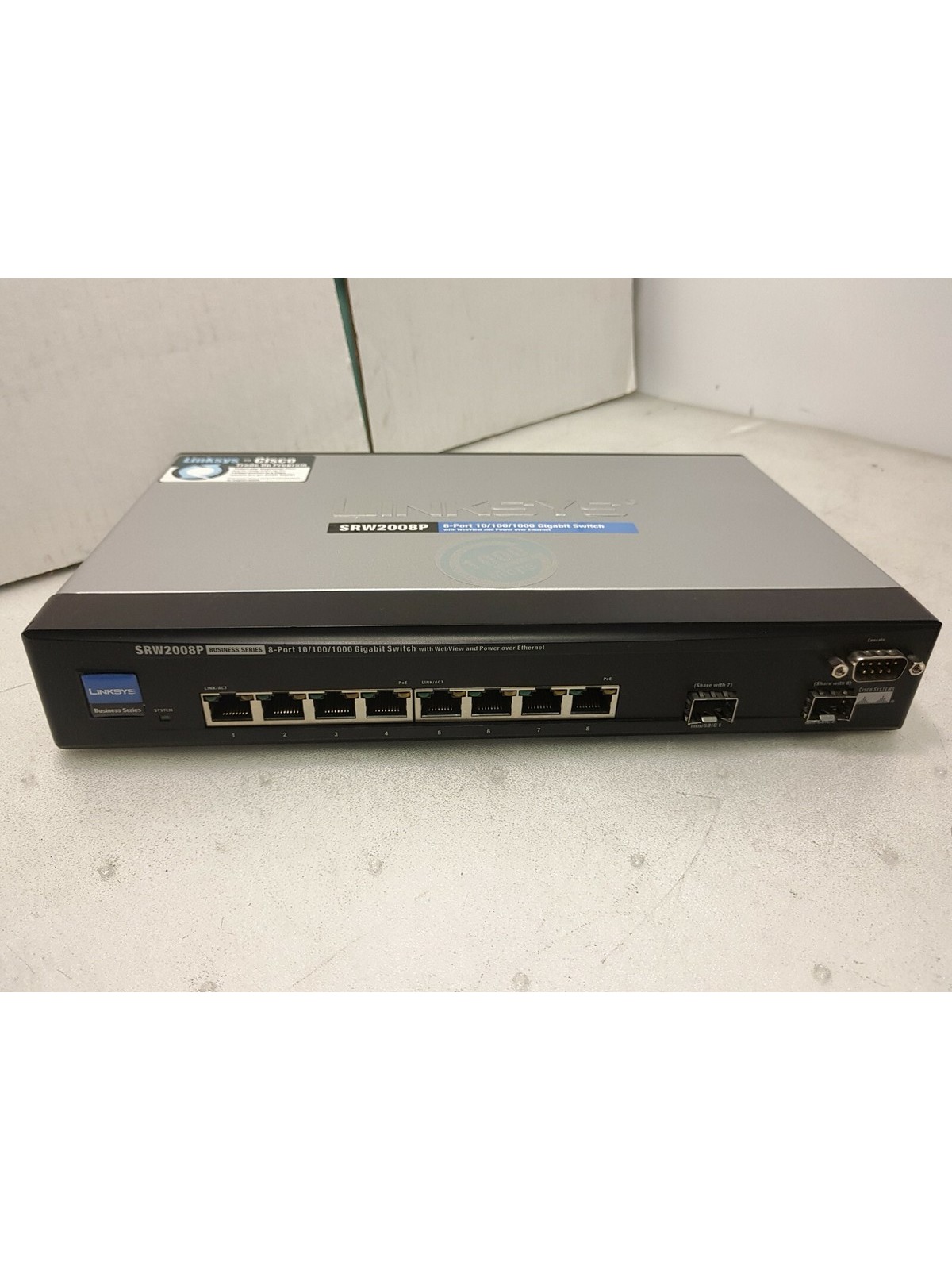 Linksys SRW2008P 8-Port 10/100/1000 Gigabit Switch poe^