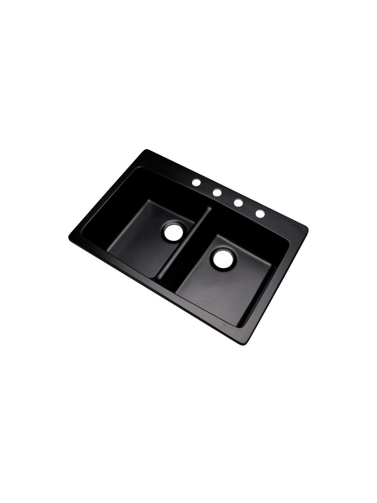 Dekor Sinks 89499Q Westwood Composite Granite Double Bowl Kitchen Sink with Four