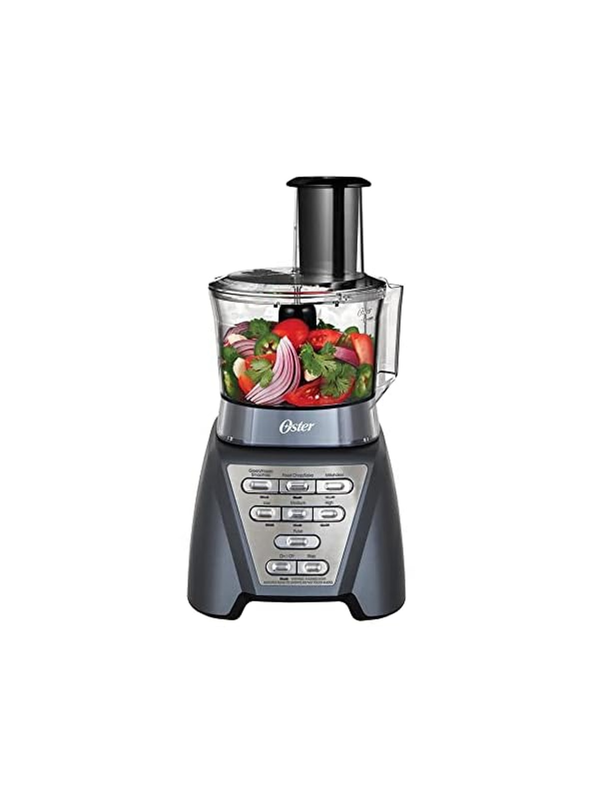 Oster Pro 1200 Blender with Professional Tritan Jar and Food Processor Attachment, Metallic Grey