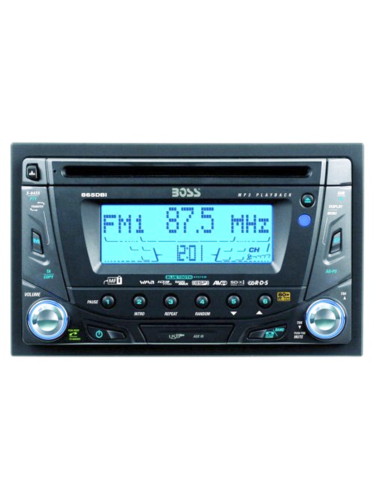 Boss 865DBI Double DIN MP3/CD Receiver with Internal iPod Docking Station