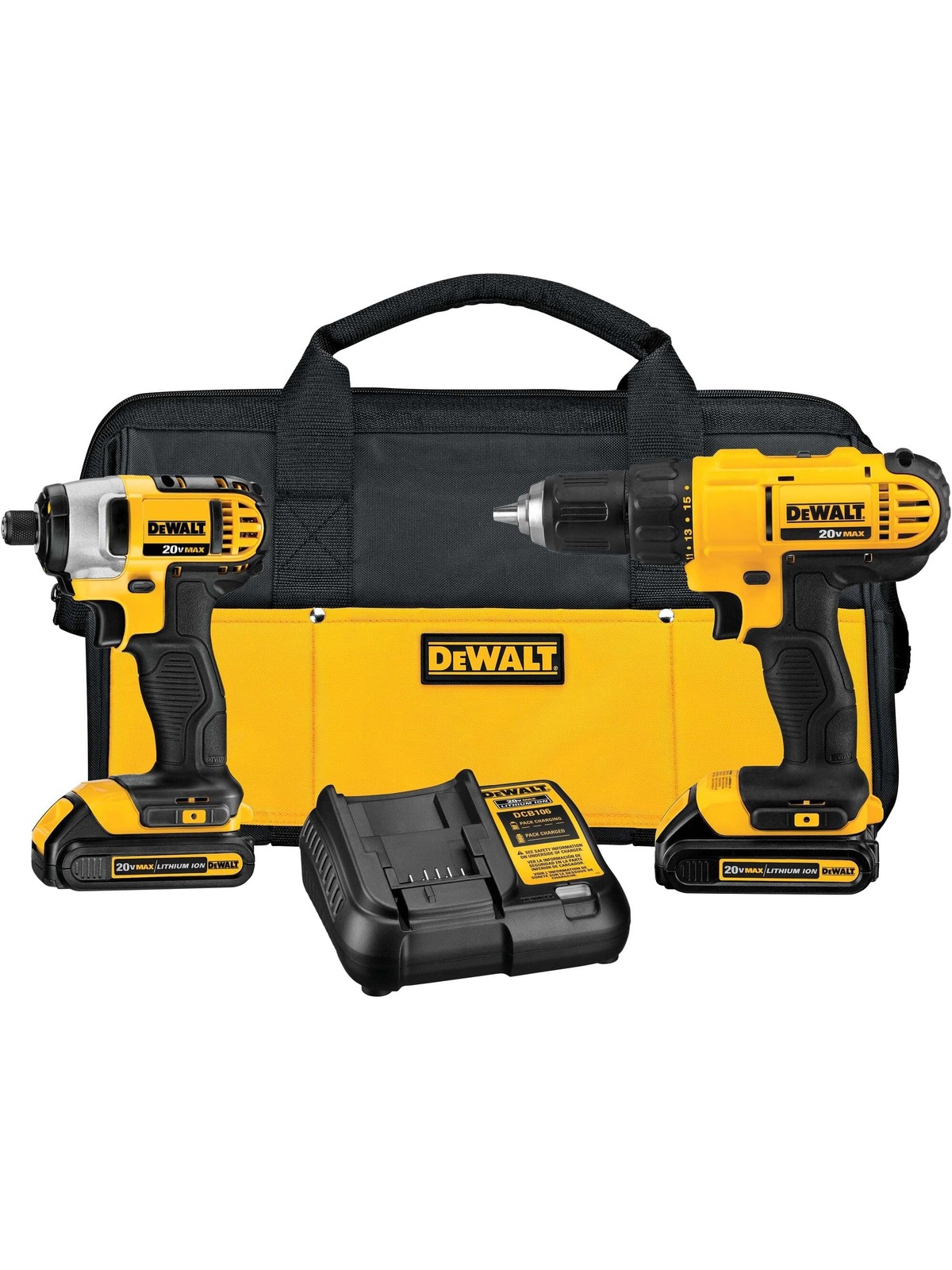 DEWALT 20-Volt Max Compact Lithium-Ion Cordless Combo Drill Kit - DCK240C2