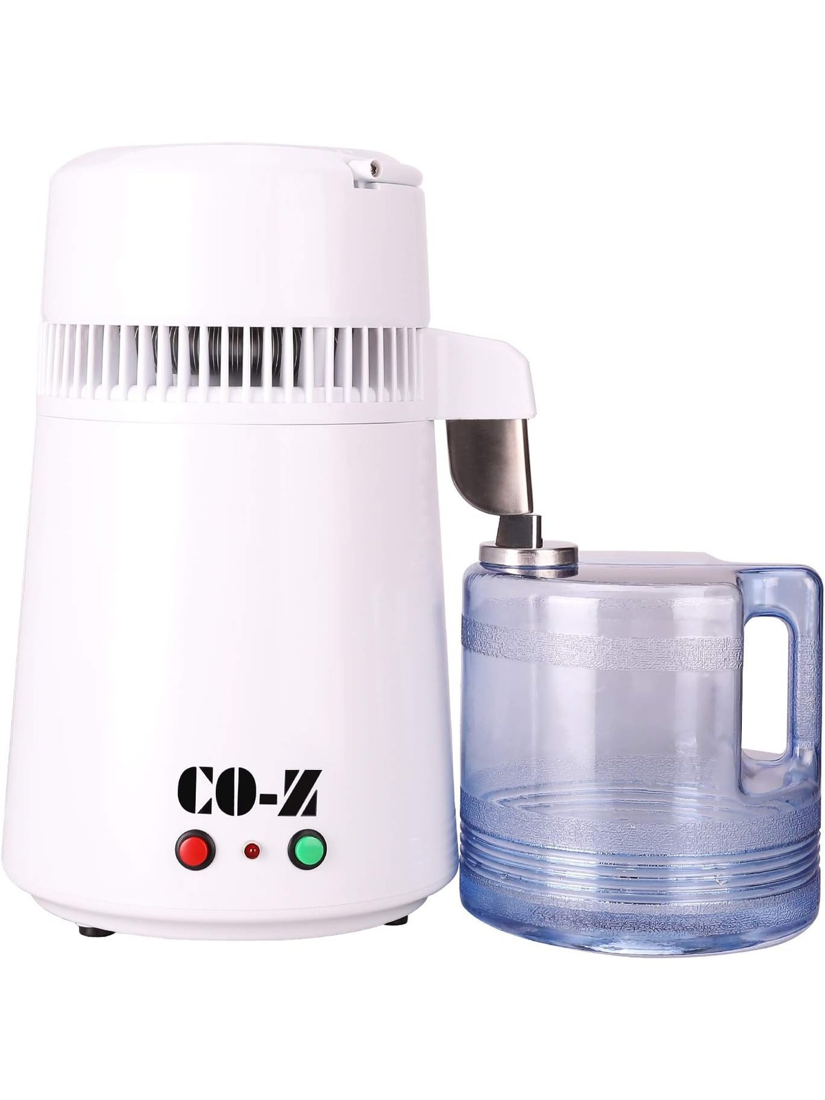 CO-Z Stainless Steel Water Distiller Purifier Machine 1 Gallon / 4 Liter Countertop FDA Certificated w/Premium Glass Carafe