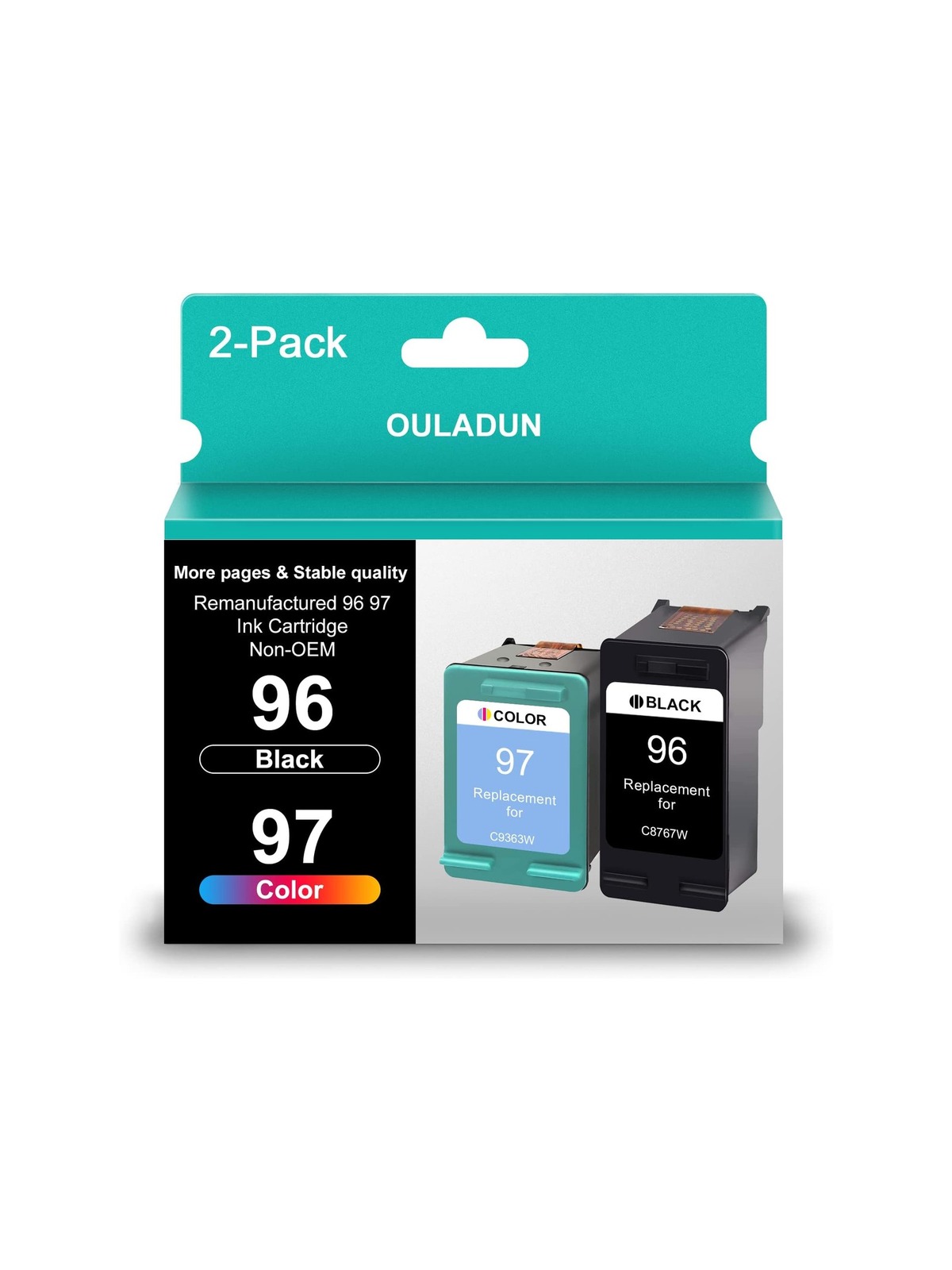 4 Pack Compatible HP 96 Black Ink Cartridge and HP 97 Color Ink Cartridge