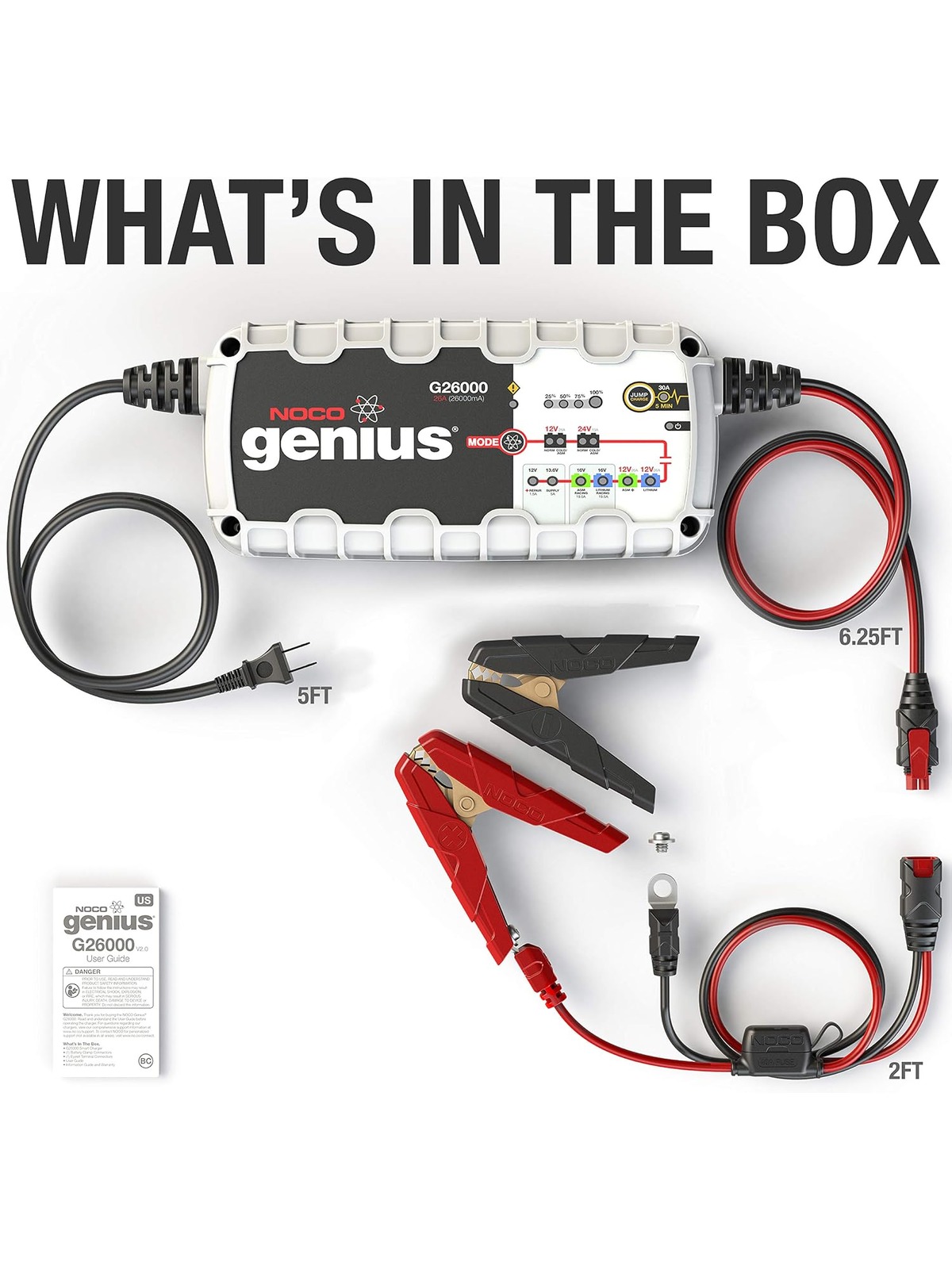 NOCO Genius G26000 12V/24V 26-Amp Smart Battery Charger and Maintainer