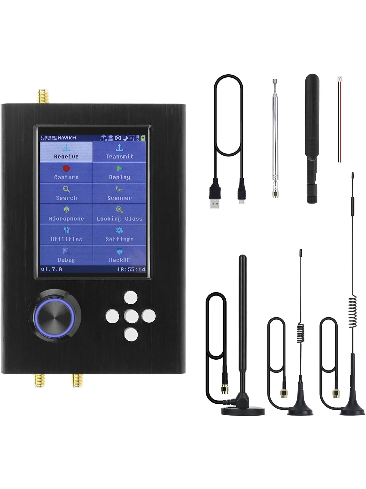 HackRF One Software Defined Radio (SDR), ANT500 & SMA Antenna Adapter Bundle