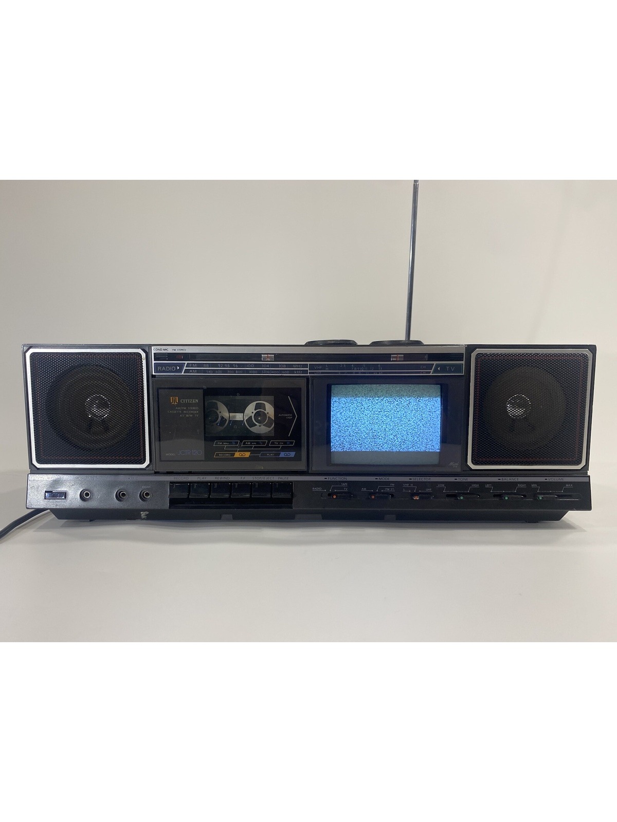 Citizen Brand AM-FM, Cassette Player WITH CRT TV, JCTR 120